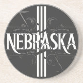 Vintag Style Nebraska Textdesign Getränkeuntersetzer (Vorne)