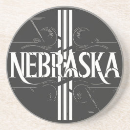 Vintag Style Nebraska Textdesign Getränkeuntersetzer