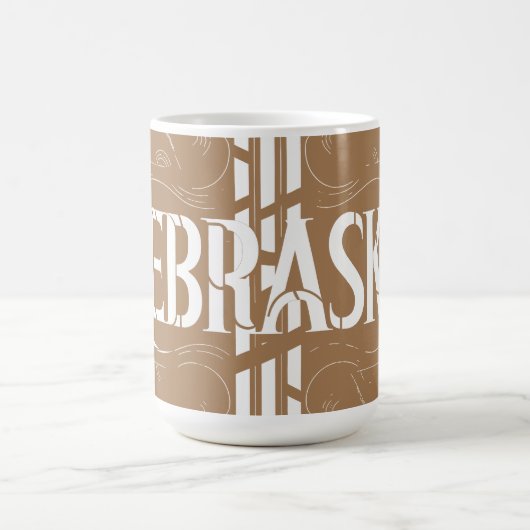 Vintag Style Nebraska Textdesign Kaffeetasse (Mittel)