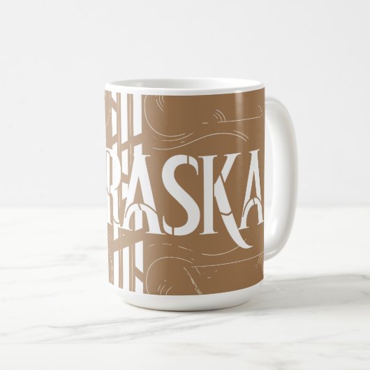 Vintag Style Nebraska Textdesign Kaffeetasse (VorderseiteRechts)