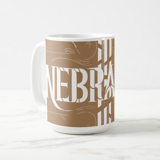 Vintag Style Nebraska Textdesign Kaffeetasse (Vorderseite Links)