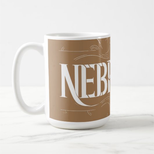 Vintag Style Nebraska Textdesign Kaffeetasse (Links)