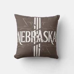 Vintag Style Nebraska Textdesign Kissen