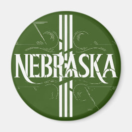Vintag Style Nebraska Textdesign Magnet