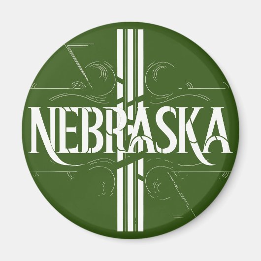 Vintag Style Nebraska Textdesign Magnet (Vorne)