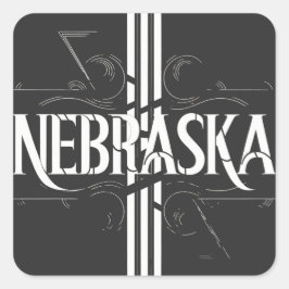 Vintag Style Nebraska Textdesign Quadratischer Aufkleber