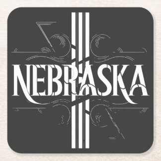 Vintag Style Nebraska Textdesign Rechteckiger Pappuntersetzer