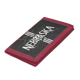 Vintag Style Nebraska Textdesign Tri-fold Geldbeutel