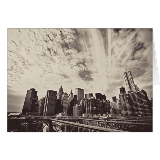 Vintag Style New York City Skyline (Vorderseite (Horizontal))