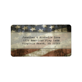 Vintag Style Patriotic American Flag Address Adressaufkleber