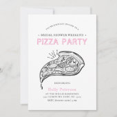 Vintag Style Pizza Party | Brautparty Pinsel in Einladung (Vorderseite)