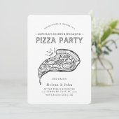 Vintag Style Pizza Party | Couple's Shower Invita Einladung (Stehend Vorderseite)