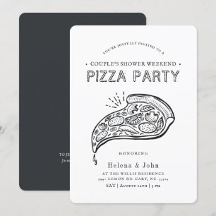 Vintag Style Pizza Party   Couple's Shower Invita Einladung