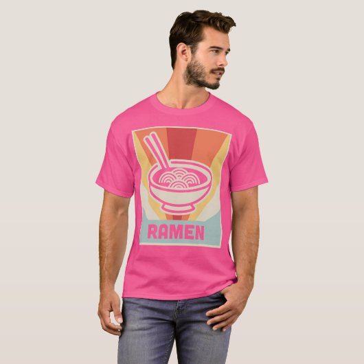 Vintag Style Ramen Poster T-Shirt (Vorne ganz)