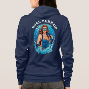 Vintag Style Real Mermaid - Female Scuba Diver Hoodie
