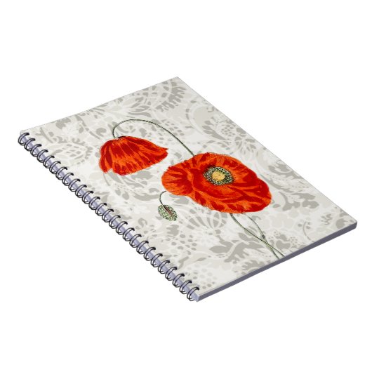 Vintag Style Red Poppies Journal Notizblock (Rechte Seite)