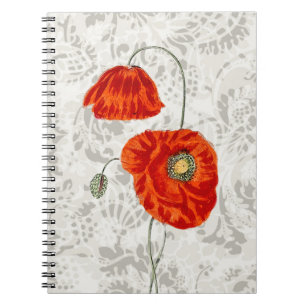Vintag Style Red Poppies Journal Notizblock