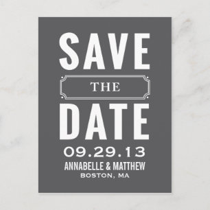 Vintag Style Save the Date Postkarte
