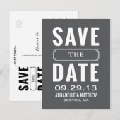 Vintag Style Save the Date Postkarte (Vorne/Hinten)