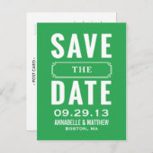 Vintag Style Save the Date Postkarte (Vorne/Hinten)