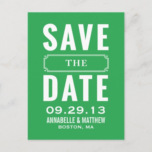 Vintag Style Save the Date Postkarte (Vorderseite)