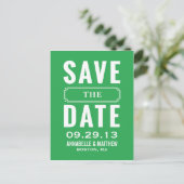 Vintag Style Save the Date Postkarte (Stehend Vorderseite)