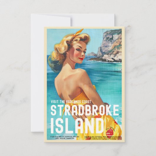 Vintag Style Stradbroke Island Travel Card (Vorderseite)