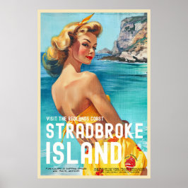 Vintag Style Stradbroke Island Travel Poster