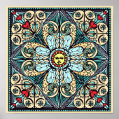 Vintag Style Sun Mandala Poster (Vorne)