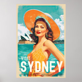 Vintag Style Sydney Travel Poster
