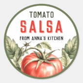 Vintag Style Tomato Salsa Runder Aufkleber (Vorderseite)