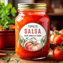Vintag Style Tomato Salsa Runder Aufkleber