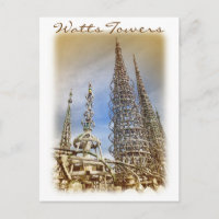 Vintag Style Watts Towers Postcard!