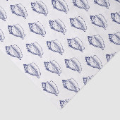 Vintag Stylisierte Conch Muschel Blue Seidenpapier (Ausschnitt)