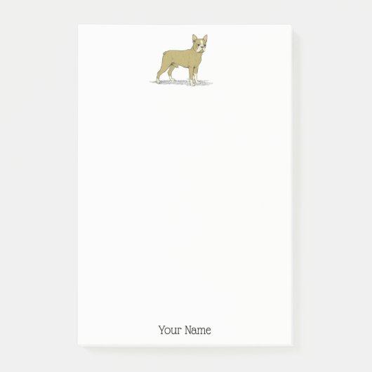 Vintag Stylisierte French Bulldog C Post-it Klebezettel (Vorderseite)