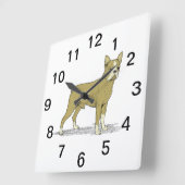 Vintag Stylisierte French Bulldog C Quadratische Wanduhr (Winkel)