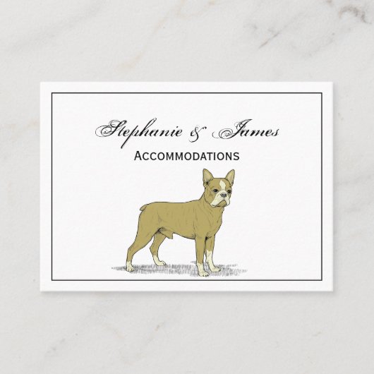 Vintag Stylisierte French Bulldog C Visitenkarte (Vorderseite)