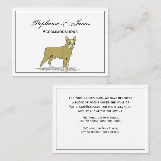 Vintag Stylisierte French Bulldog C Visitenkarte (Vorne/Hinten)