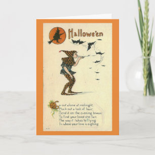 Vintag - suchend nach Liebe auf Halloween, Karte