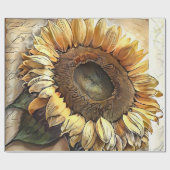 Vintag Sun Sonnenblumen Moderne Kunst, Dichtung un Geschenkpapier (Flach)