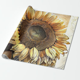 Vintag Sun Sonnenblumen Moderne Kunst, Dichtung un Geschenkpapier