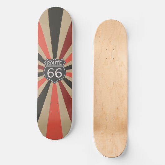 Vintag Sunburst - Route 66 Skateboard (Vorderseite)