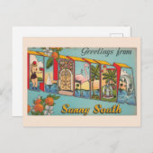 Vintag Sunny Florida Postkarte (Vorne/Hinten)