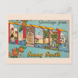 Vintag Sunny Florida Postkarte