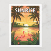 Vintag Sunrise Florida Postkarte (Vorderseite)