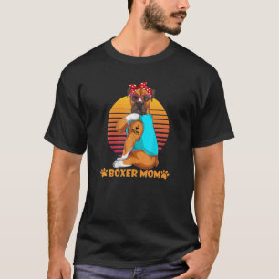 Vintag Sunset Bandana Boxer Mama Funny Dog Lover T-Shirt