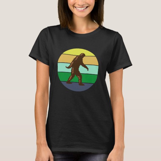 Vintag Sunset Bigfoot Sasquatch T-Shirt (Vorderseite)