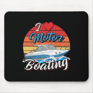 Vintag Sunset Boat Funny Captain I Liebe Motorboa Mousepad