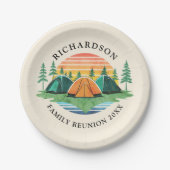 Vintag Sunset Camping Trip Family Wiedersehen Pappteller (Vorderseite)