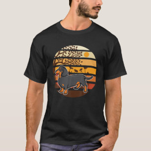 Vintag Sunset Dackel Weiner Wurst Hund Tier T-Shirt
